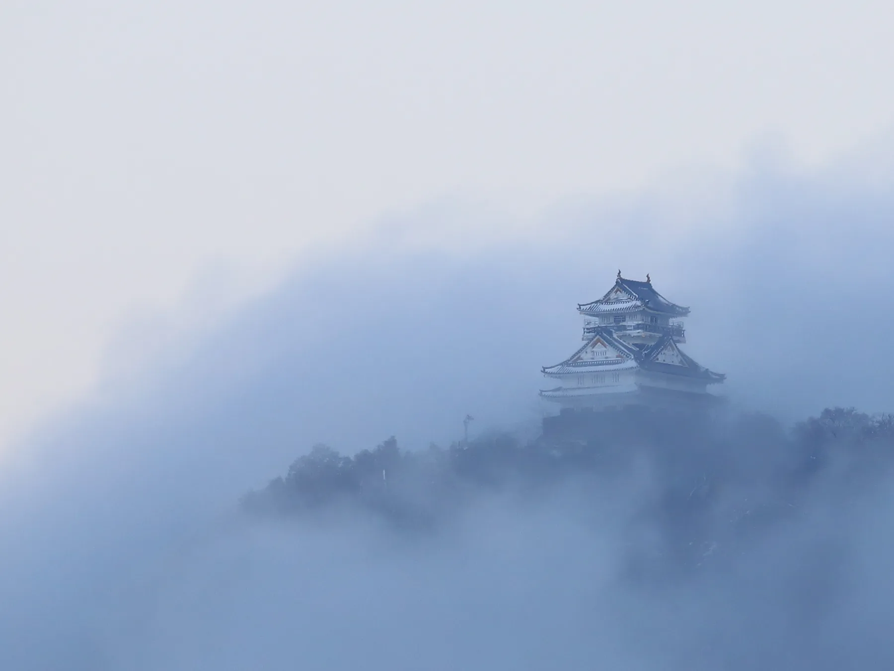 雲海の中から姿を見せる岐阜城